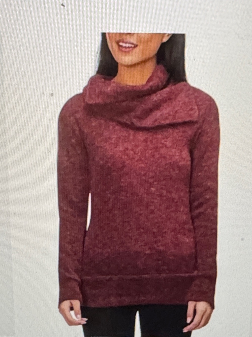 Kavu sweetie cowlneck sweater maroon soft